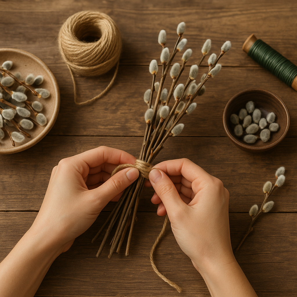 Jak przygotować naturalne dekoracje z bazi i gałązek.