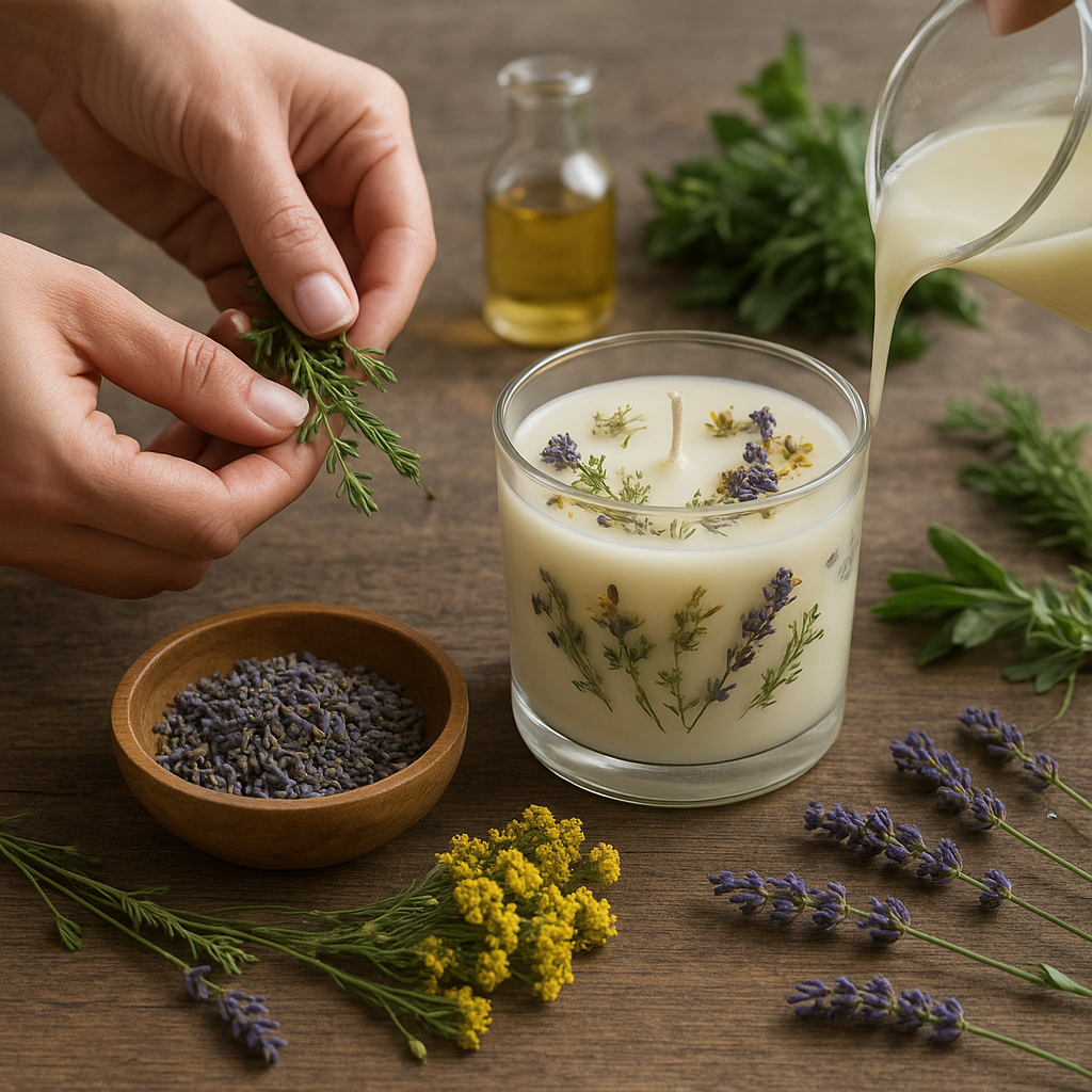 Jak zrobić naturalne świece zapachowe z ziół i kwiatów.