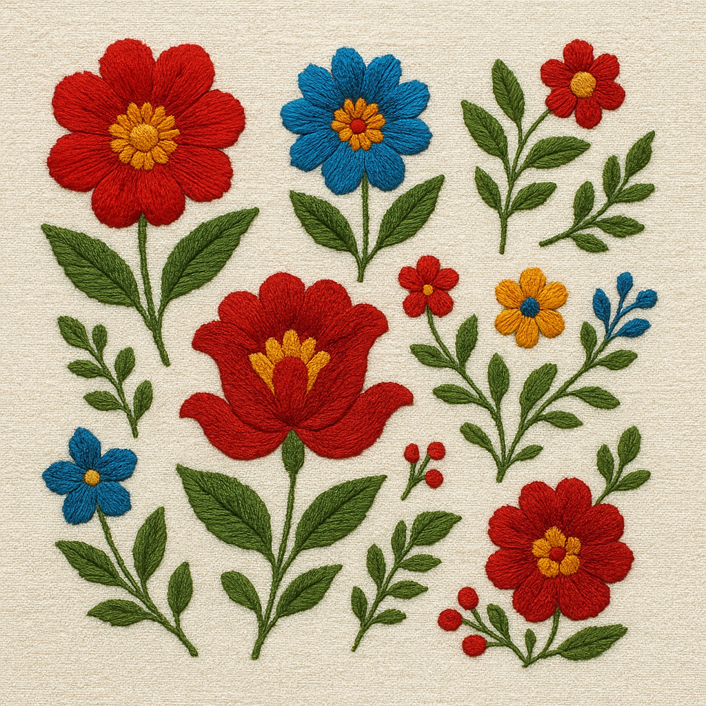 Jakie kwiaty najczęściej pojawiają się w ludowych haftach i symbolice.